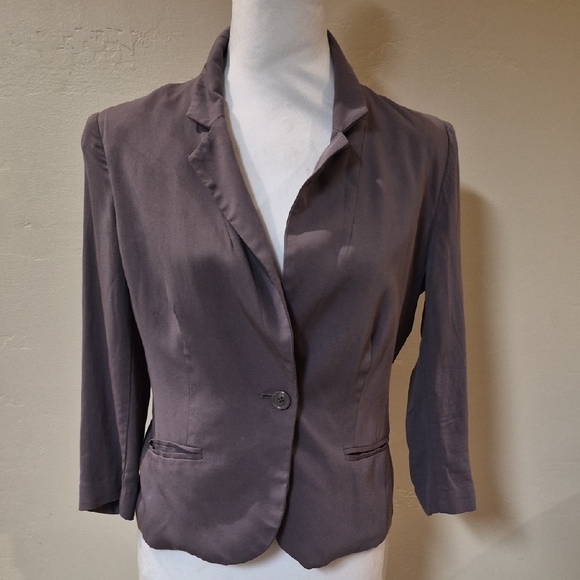 LC Lauren Conrad Mauve Pink Blazer Jacket Single Button Office Professional M - Picture 2 of 11